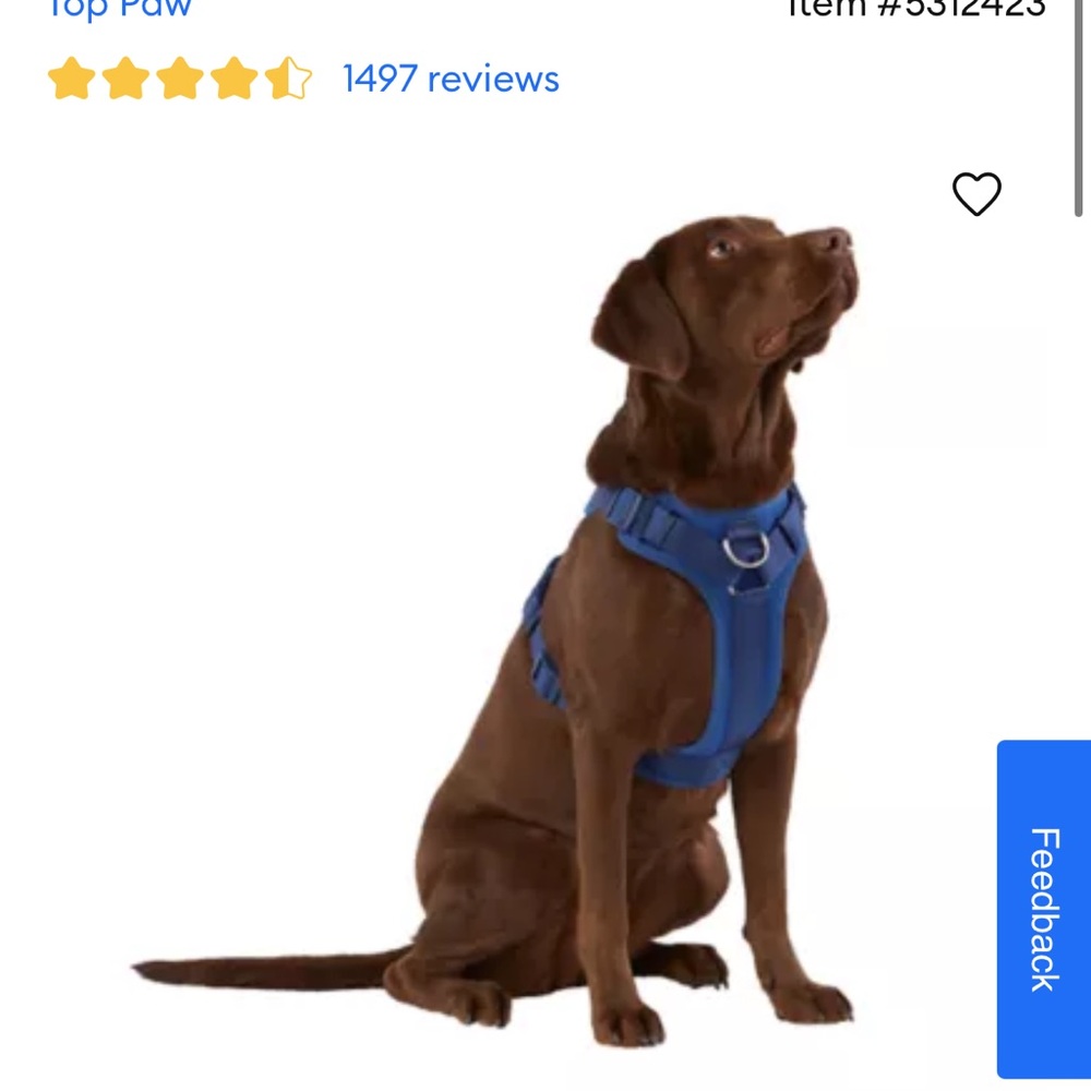 Top Paw Medium Blue Dog Harness